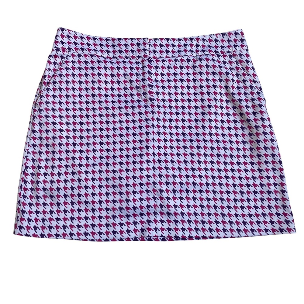 IZOD Women's‎ Pink Purple Houndstooth Check Golf Tennis Skort - 10 NWOT